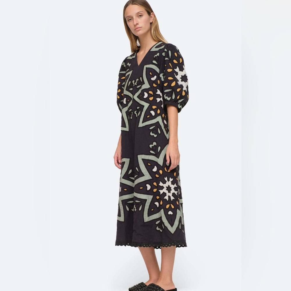 SEA NY Kaia V-Neck Dress, Sage
